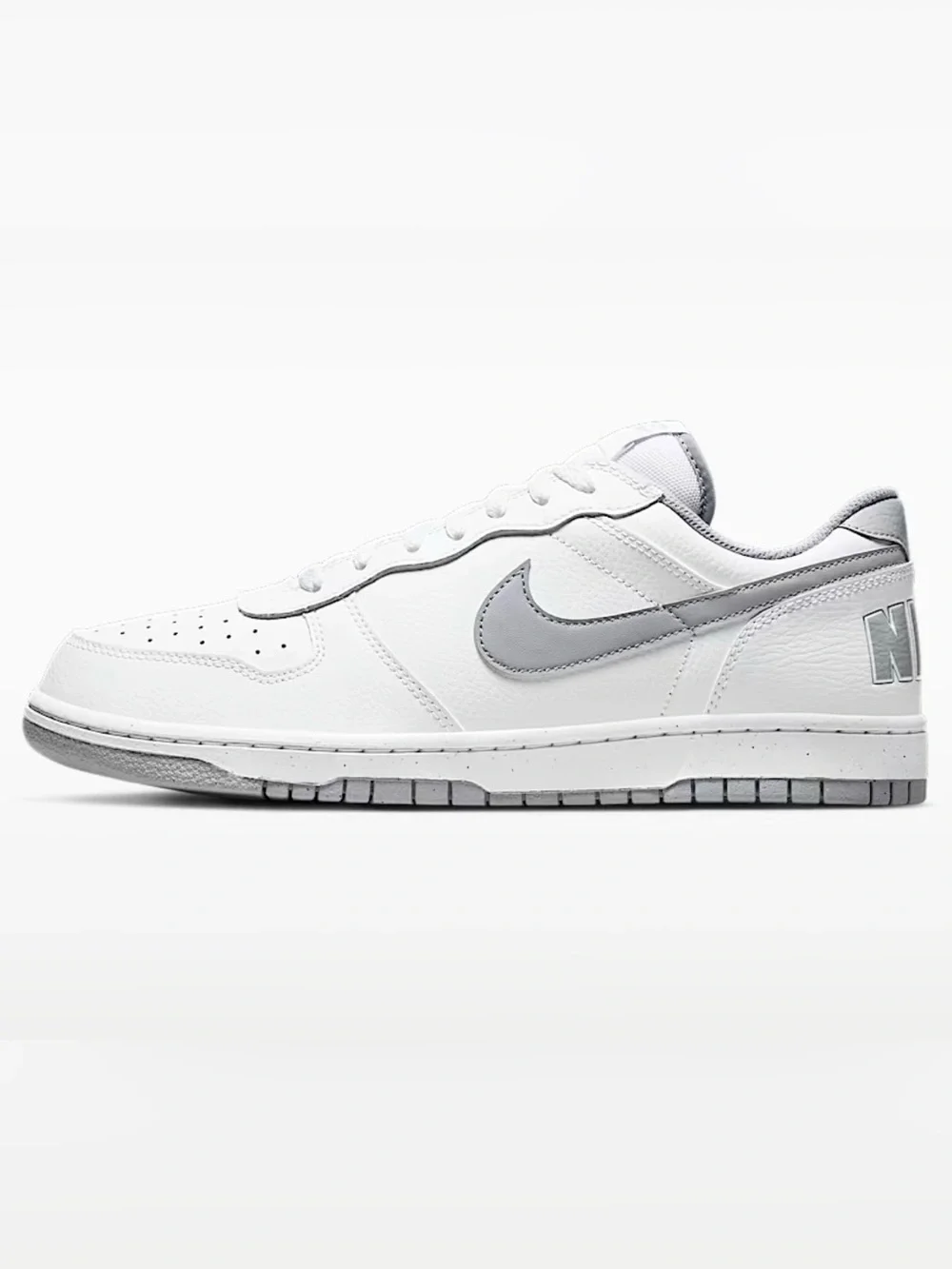 Nike Men’s White Sneakers with Gray Swoosh